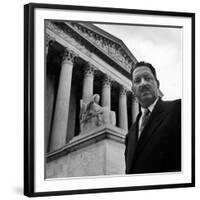 NAACP Chief Counsel Thurgood Marshall Standing on Steps of the Supreme Court Building-Hank Walker-Framed Premium Photographic Print