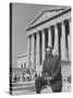 NAACP Lawyer Thurgood Marshall Posing in Front of the Us Supreme Court Building-Hank Walker-Stretched Canvas