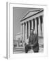 NAACP Lawyer Thurgood Marshall Posing in Front of the Us Supreme Court Building-Hank Walker-Framed Premium Photographic Print