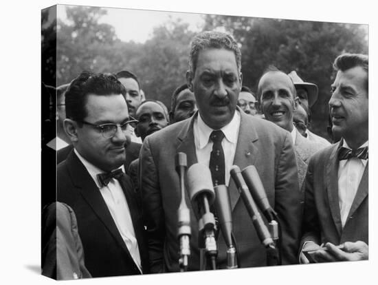 Naacp Lawyer Thurgood Marshall Speaking to the Press-Ed Clark-Stretched Canvas