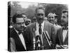 Naacp Lawyer Thurgood Marshall Speaking to the Press-Ed Clark-Stretched Canvas