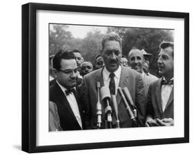 Naacp Lawyer Thurgood Marshall Speaking to the Press-Ed Clark-Framed Premium Photographic Print