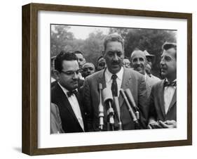 Naacp Lawyer Thurgood Marshall Speaking to the Press-Ed Clark-Framed Photographic Print