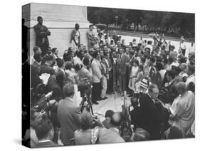 Naacp Lawyer Thurgood Marshall Speaking to the Press-Ed Clark-Stretched Canvas