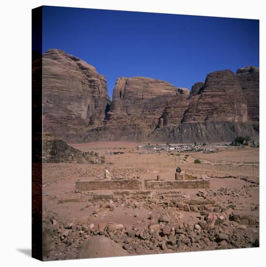 Nabatean Temple Dating from the 1st Century AD, Wadi Rum, Jabal Umm Ishrin, Jordan, Middle East-Christopher Rennie-Stretched Canvas