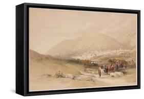 Nablous, Ancient Shechem, April 17th 1839, Plate 42 from Volume I of "The Holy Land"-David Roberts-Framed Stretched Canvas