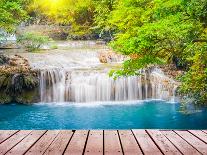 Waterfall with Wood Bridge-Nachai-Photographic Print