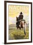 Naches, Washington - Cowboy-Lantern Press-Framed Art Print