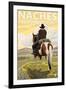 Naches, Washington - Cowboy-Lantern Press-Framed Art Print