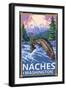 Naches, Washington - Fisherman-Lantern Press-Framed Art Print