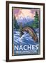 Naches, Washington - Fisherman-Lantern Press-Framed Art Print