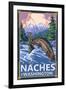 Naches, Washington - Fisherman-Lantern Press-Framed Art Print