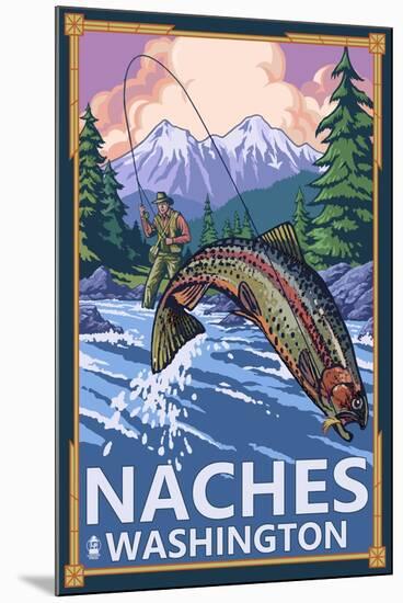 Naches, Washington - Fisherman-Lantern Press-Mounted Art Print