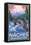 Naches, Washington - Fisherman-Lantern Press-Framed Stretched Canvas