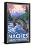 Naches, Washington - Fisherman-Lantern Press-Framed Stretched Canvas