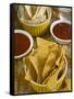 Nachos (Totopos) (Tortilla Chips) with Chili Sauce, Mexican Food, Mexico, North America-Nico Tondini-Framed Stretched Canvas