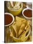 Nachos (Totopos) (Tortilla Chips) with Chili Sauce, Mexican Food, Mexico, North America-Nico Tondini-Stretched Canvas