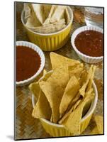 Nachos (Totopos) (Tortilla Chips) with Chili Sauce, Mexican Food, Mexico, North America-Nico Tondini-Mounted Photographic Print