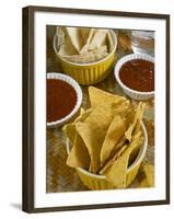 Nachos (Totopos) (Tortilla Chips) with Chili Sauce, Mexican Food, Mexico, North America-Nico Tondini-Framed Photographic Print