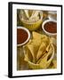 Nachos (Totopos) (Tortilla Chips) with Chili Sauce, Mexican Food, Mexico, North America-Nico Tondini-Framed Photographic Print