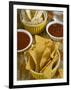 Nachos (Totopos) (Tortilla Chips) with Chili Sauce, Mexican Food, Mexico, North America-Nico Tondini-Framed Photographic Print