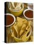 Nachos (Totopos) (Tortilla Chips) with Chili Sauce, Mexican Food, Mexico, North America-Nico Tondini-Stretched Canvas