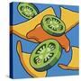 Nachos With Jalapen?os On Blue-Ron Magnes-Stretched Canvas