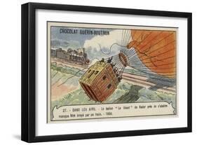 Nadar's Balloon Le Geant Crashing and Narrowly Avoiding Being Struck by a Train, 1864-null-Framed Giclee Print