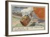 Nadar's Balloon Le Geant Crashing and Narrowly Avoiding Being Struck by a Train, 1864-null-Framed Giclee Print