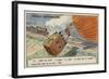 Nadar's Balloon Le Geant Crashing and Narrowly Avoiding Being Struck by a Train, 1864-null-Framed Giclee Print