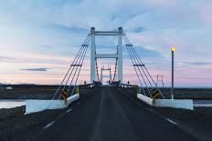 Midnight Photo of the Bridge with the Beautiful Colors of Clouds. Bridge over the River from Lake J-Nadezda Murmakova-Photographic Print