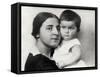 Nadezhda Alliluyeva, Second Wife of Josef Stalin, and their Daughter Svetlana Alliluyeva, 1927-null-Framed Stretched Canvas