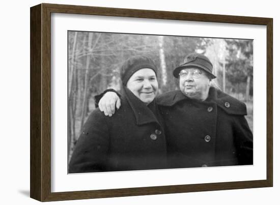 Nadezhda Krupskaya, Lenin's Wife, with a Friend, 1936-null-Framed Giclee Print