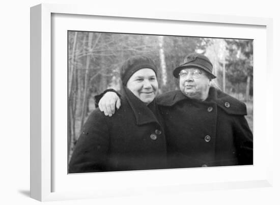 Nadezhda Krupskaya, Lenin's Wife, with a Friend, 1936-null-Framed Giclee Print