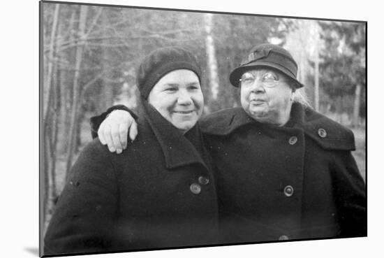 Nadezhda Krupskaya, Lenin's Wife, with a Friend, 1936-null-Mounted Giclee Print