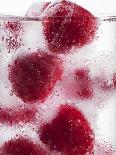 A Glass of Water with Raspberry Ice Cubes-Nadja Walger-Stretched Canvas