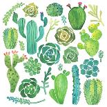 Watercolor Succulents Seamless Pattern-Nadydy-Stretched Canvas