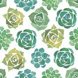 Watercolor Succulents Seamless Pattern-Nadydy-Framed Stretched Canvas