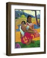 Nafea Faaipoipo (When are You Getting Married?), 1892-Paul Gauguin-Framed Premium Giclee Print