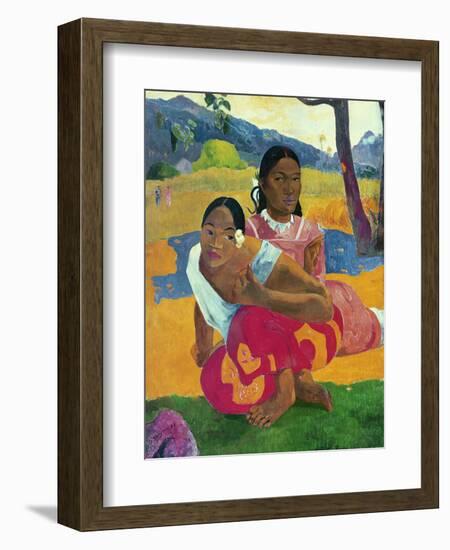 Nafea Faaipoipo (When are You Getting Married?), 1892-Paul Gauguin-Framed Premium Giclee Print