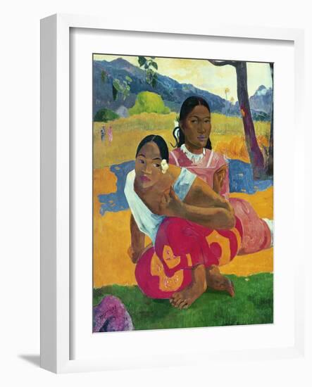 Nafea Faaipoipo (When are You Getting Married?), 1892-Paul Gauguin-Framed Giclee Print