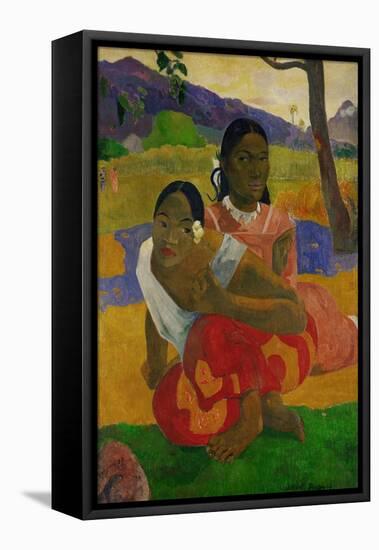 Nafea Faaipolpo (When are You Getting Married?)-Paul Gauguin-Framed Stretched Canvas
