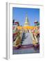 Naga Head Staircase and Devotee at Doi Kham (Wat Phra That Doi Kham) (Temple of Golden Mountain)-Alex Robinson-Framed Photographic Print