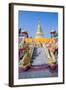 Naga Head Staircase and Devotee at Doi Kham (Wat Phra That Doi Kham) (Temple of Golden Mountain)-Alex Robinson-Framed Photographic Print