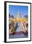 Naga Head Staircase and Devotee at Doi Kham (Wat Phra That Doi Kham) (Temple of Golden Mountain)-Alex Robinson-Framed Photographic Print