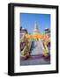 Naga Head Staircase and Devotee at Doi Kham (Wat Phra That Doi Kham) (Temple of Golden Mountain)-Alex Robinson-Framed Photographic Print