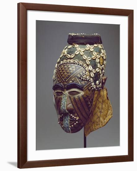 Nagaady-A-Mwaash Mask, Zaire, Kuba Kingdom (Wood, Cowrie Shells and Glass Beads)-African-Framed Giclee Print