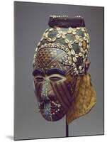 Nagaady-A-Mwaash Mask, Zaire, Kuba Kingdom (Wood, Cowrie Shells and Glass Beads)-African-Mounted Giclee Print