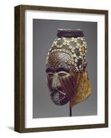 Nagaady-A-Mwaash Mask, Zaire, Kuba Kingdom (Wood, Cowrie Shells and Glass Beads)-African-Framed Giclee Print