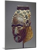 Nagaady-A-Mwaash Mask, Zaire, Kuba Kingdom (Wood, Cowrie Shells and Glass Beads)-African-Mounted Giclee Print